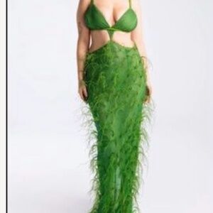 Hanifa ostrich dress
